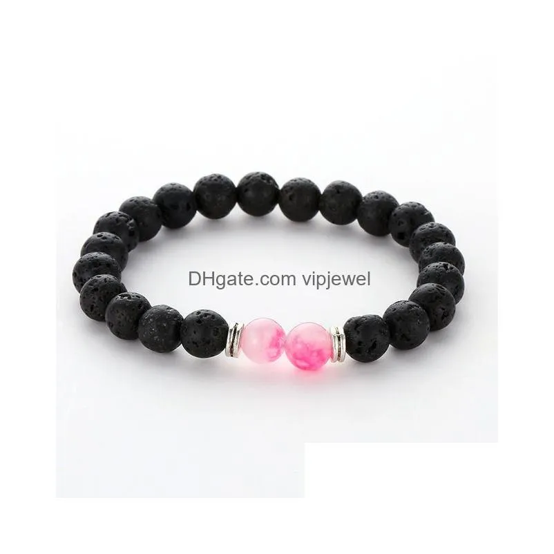 19 colors natural stone black volcanic lava beads essential oil diffuser bracelet balance yoga pulseira buddha jewelry