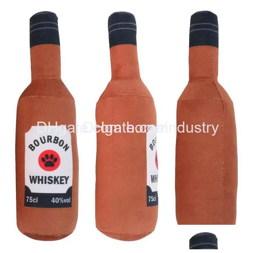 plush squeaky dog toys funny drink parody alcohol whiskey dogs toy puppy birthday gifts toy