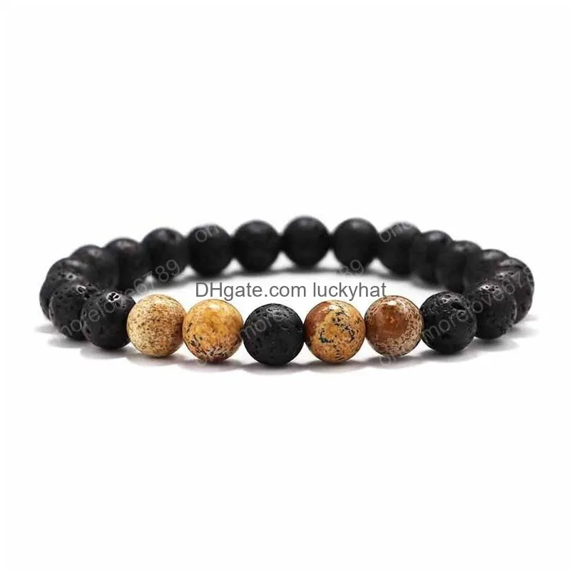 8mm black lava stone turquoise bead braclets essential oil diffuser bracelet for women men jewelry