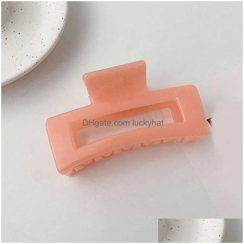 korean acrylic resin large hair claw clamps geometric clamp hair accessories acetate print solid rectangle hairpin