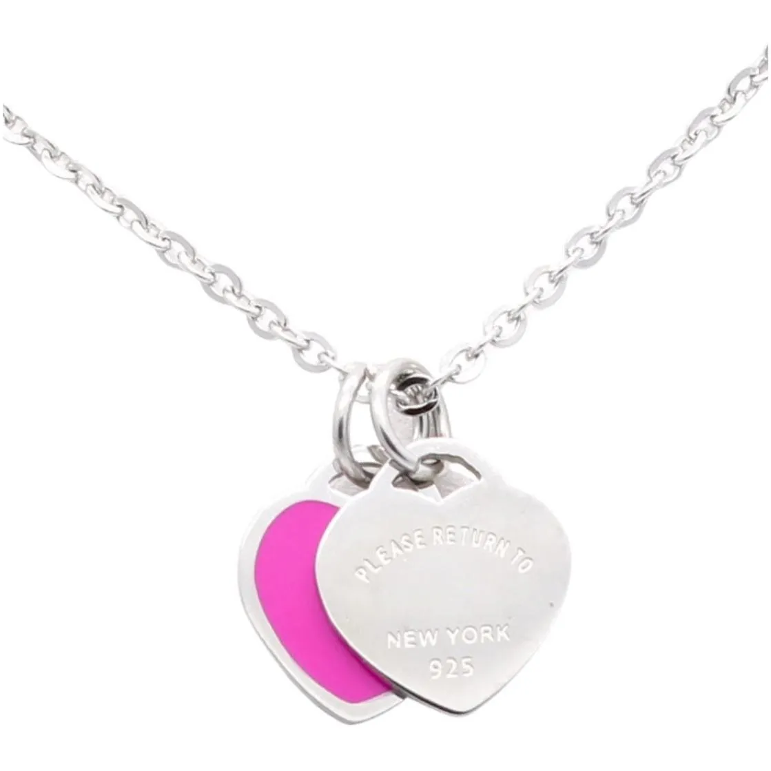 TIF Heart Pendant Necklaces Luxury Brand Necklace Women 925 Sterlling silver Designer Design Halter Jewelry Valentines Day