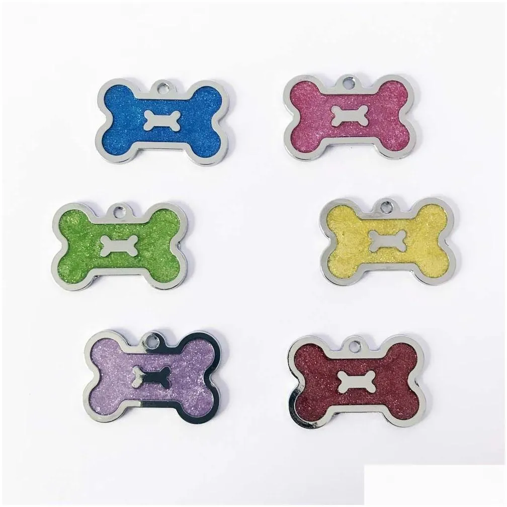 bone dog tag pet collar pendant zinc alloy necklace diy laser lettering pets dogs information blank board tags