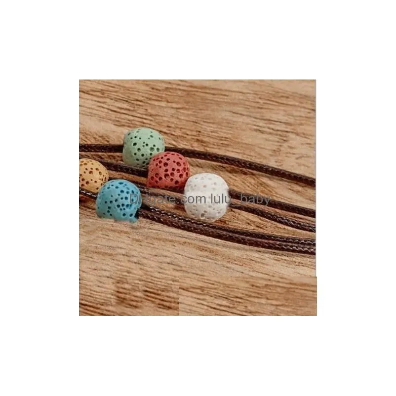 multilayers colorized lava stone beads bracelet perfume essential oil diffuser charms adjustable bracelet accessories jewelry women