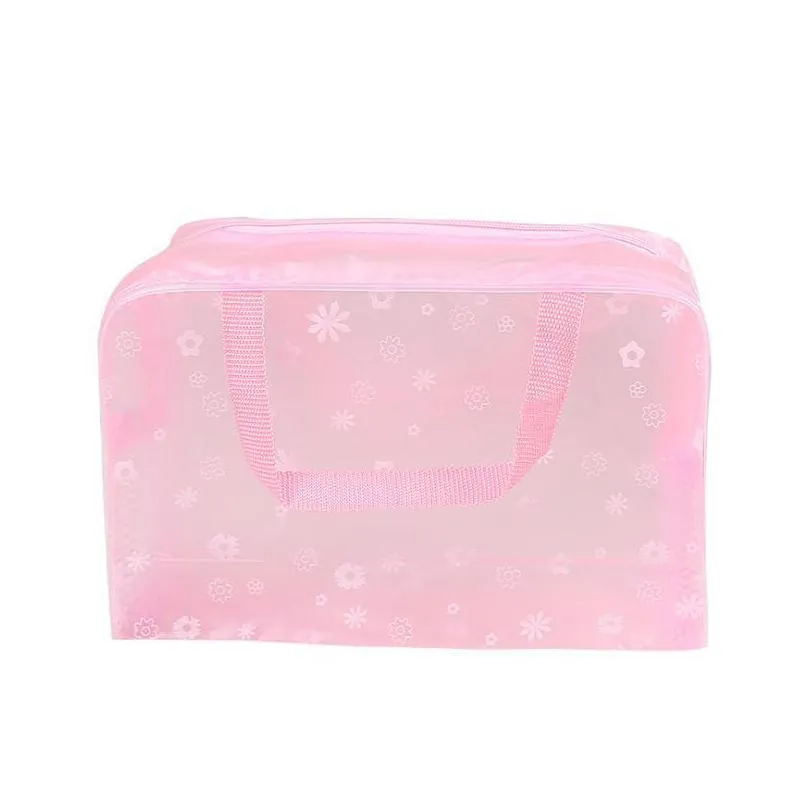 travel cosmetic bag clear waterproof cosmetic pouch pvc zippered wash bag portable vacation makeup bags bathroom storage bag
