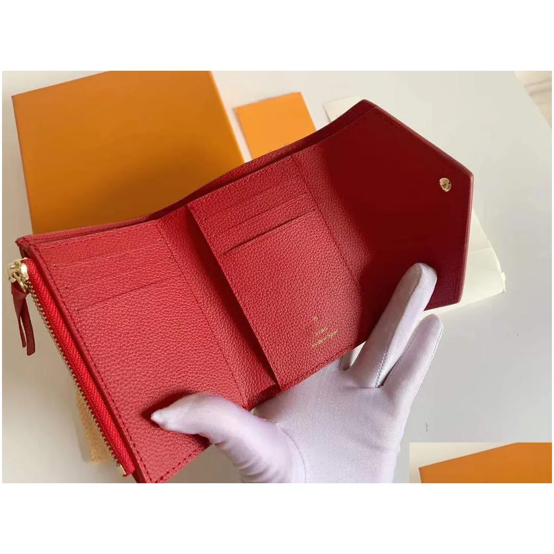 5 colors luxurys designers wallets purse fashion short victorine wallet embossed monograms empreinte classic pallas card holder zippy coin purses with