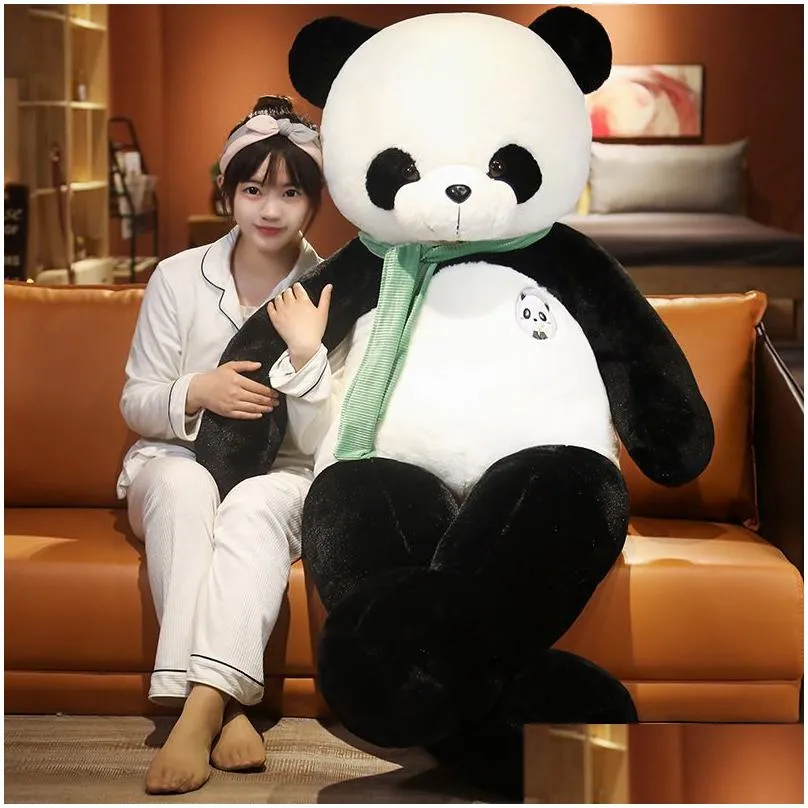 95cm cute baby big  scarf panda bear plush stuffed animal doll animals toy pillow cartoon kawaii dolls girls lover gifts 2325 e3