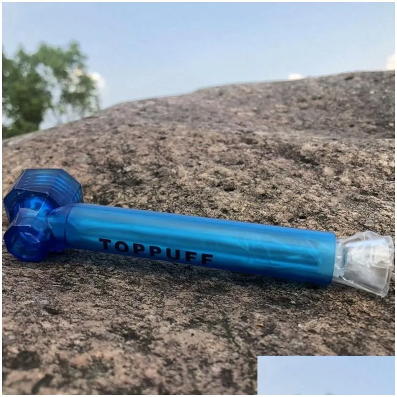 traveling water pipe top hookahs puff toppuff glass bong portable smoking pipes instant portable screw on bottle converter mixed color