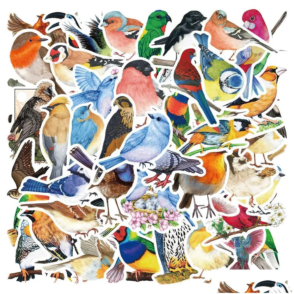 50pcs/set skateboard stickers various birds for car baby scrapbooking pencil case diary phone laptop planner decoration book album kids toys diy