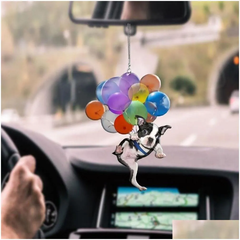  1pc cute cat dog car hanging ornament rear view mirror car styling interior accessories for car decoration