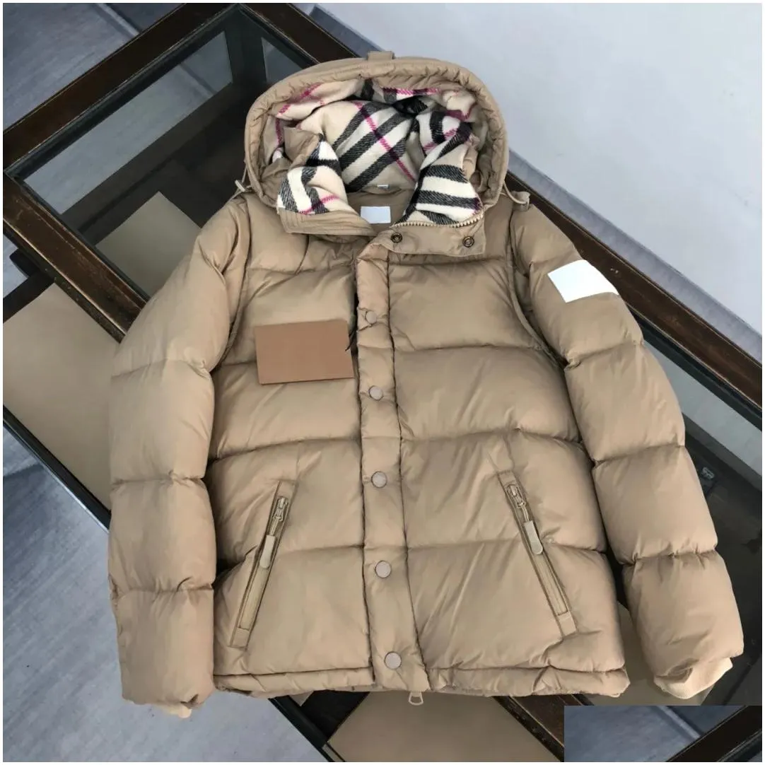 2023 new mens and womens down jacket short jacket thickened sleeves detachable buttons zipper