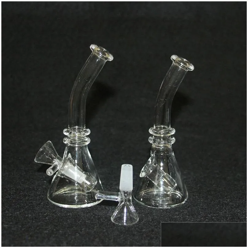 hookahs 4 inch mini triangle glass bong water pipes with 10mm female small thick pyrex beaker travel bong recycler dab rig for smoking