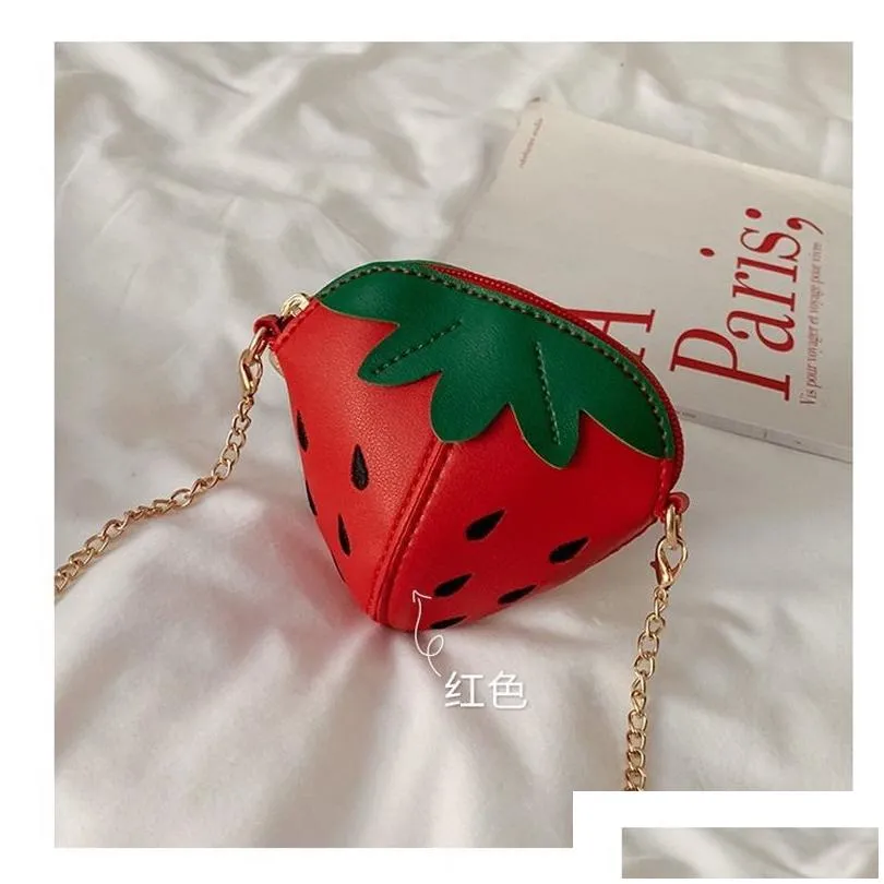 cute mini girls fashion strawberry kids bags girl shoulder bag kids messenger bags kid purse childrens 2605 y2