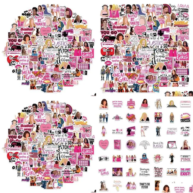 100pcs mean girls stickers us funny movie creative diy stickers decorative for laptop