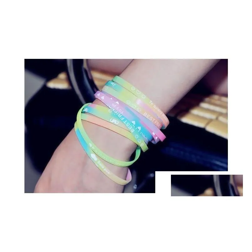 1000pcs wholesale flashing silicone bracelet lightup wristband luminous toys multicolor