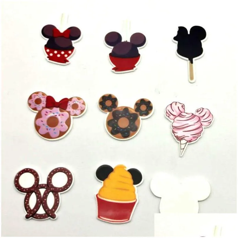 50pcs 1.2inch cute mouse snacks food planar resin flatback embellishment for diy bows 210811