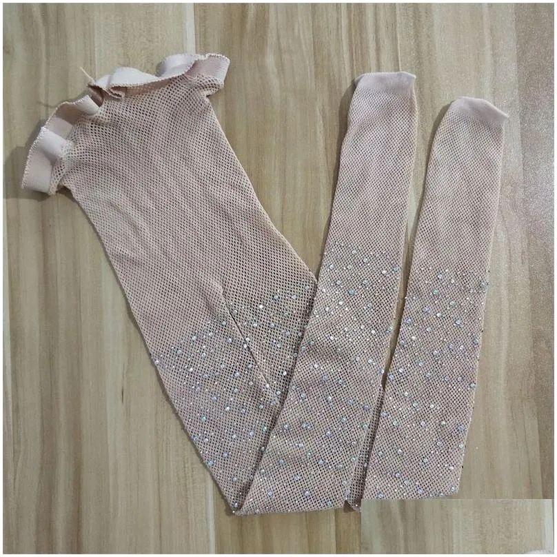 ins 16 colors kids girls pantyhose gauzy tights dance socks candy color children rhinestone elastic legging kids ballet stockings 540