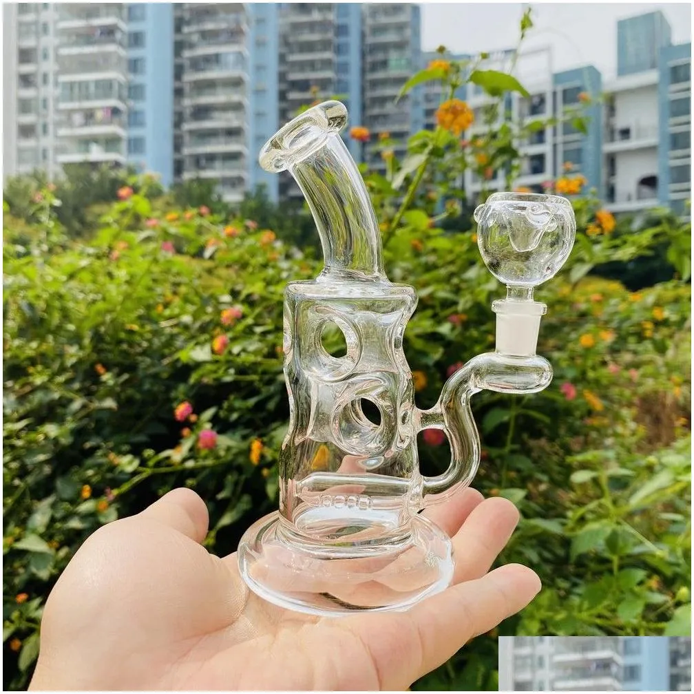 5 inch mini glass dab rigs bong skull egg inline perc glass water pipe beaker recycler oil rigs with quartz banger