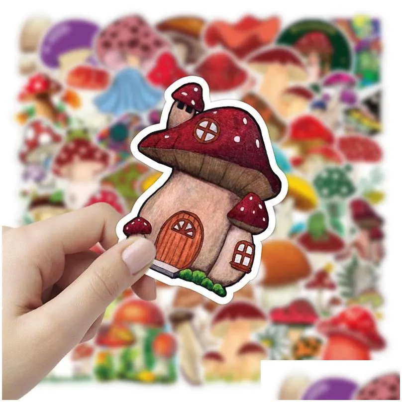 mushroom stickers 50 pcs vinyl waterproof sticker for laptop skateboard water bottles computer phone guitar bat stickers w462