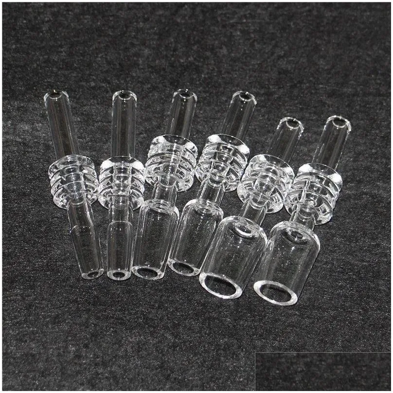 smoking domeless real quartz tip for nectar bong 10mm 14mm 18mm joint dab straw drip tips quartznail rig glass water pipes