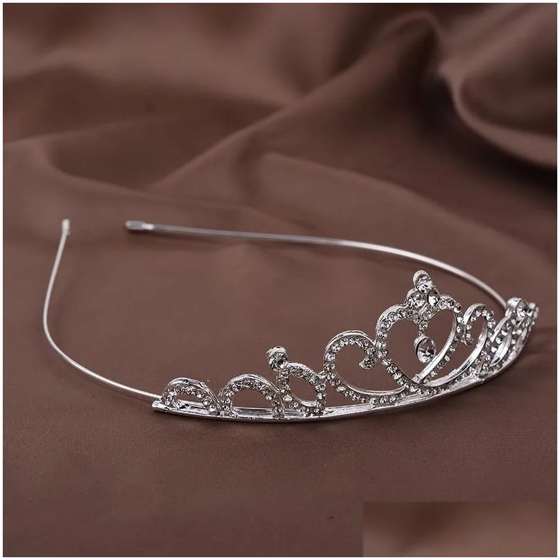 wedding crystal crown comb pearl sticks prom headband kids party events clear rhinestone tiaras sliver hair jewelry christmas gift 1115
