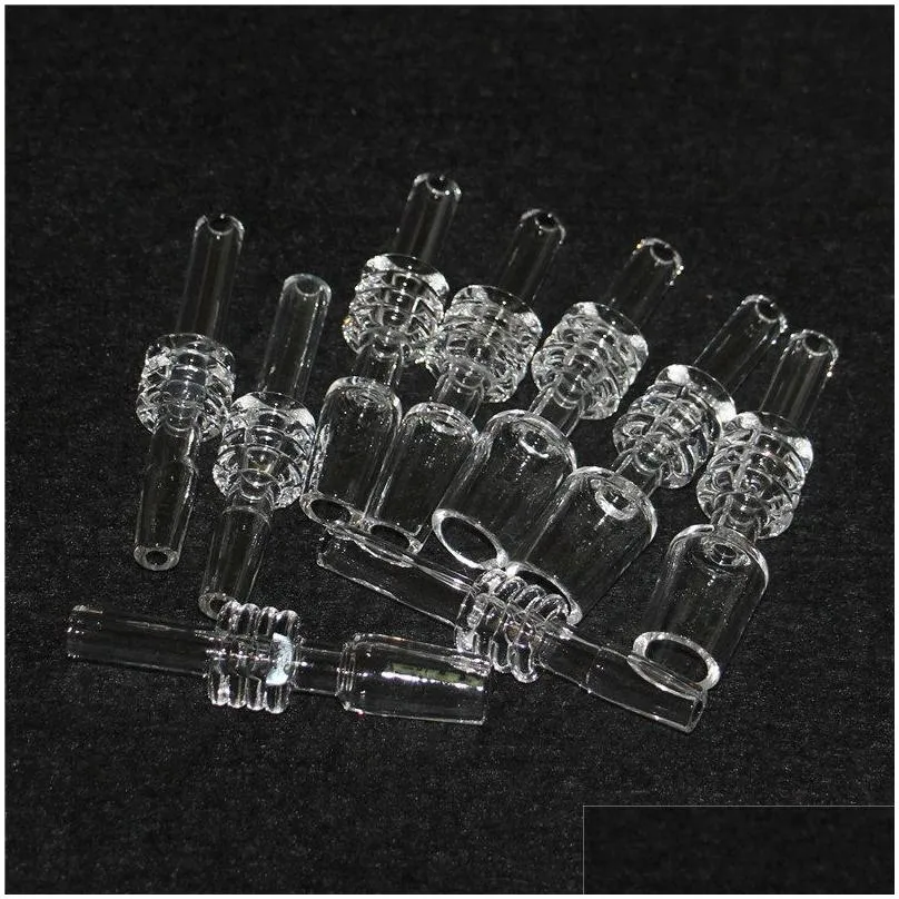 smoking domeless real quartz tip for nectar bong 10mm 14mm 18mm joint dab straw drip tips quartznail rig glass water pipes