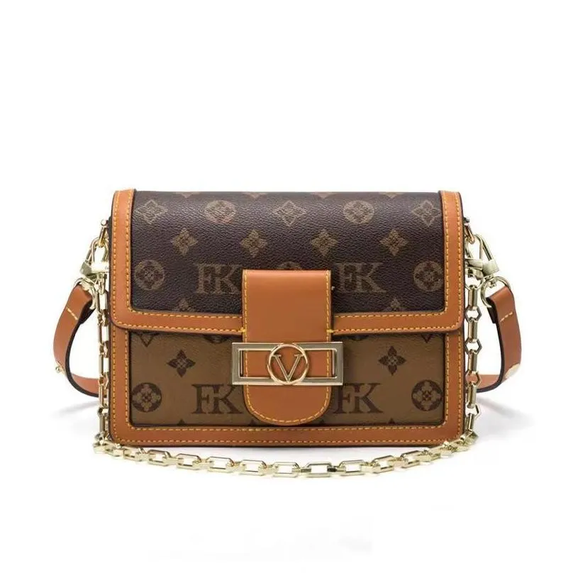 size 25x17x8cm luxury shoulder bag designers handbags purses bag brown flower women tote brand letter leather shoulder bags crossbody bag brown