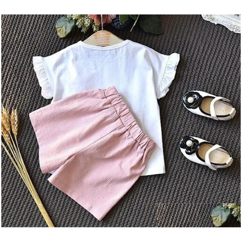 baby girl clothes summer suits short tshirts and fashion shorts middle and small kids clothing cotton designer clothes 814 v2
