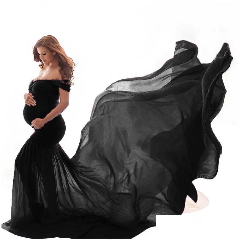 maxi maternity gown pregnancy dress p ography props maternity dresses for p o shoot sexy off shoulder pregnant woman clothes 178