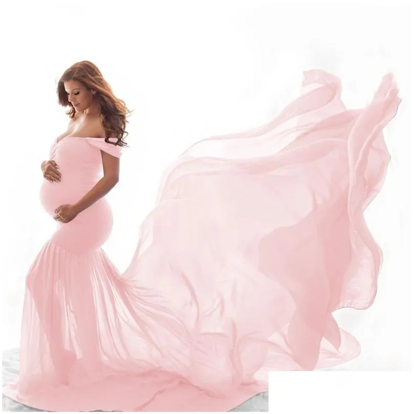 maxi maternity gown pregnancy dress p ography props maternity dresses for p o shoot sexy off shoulder pregnant woman clothes 178