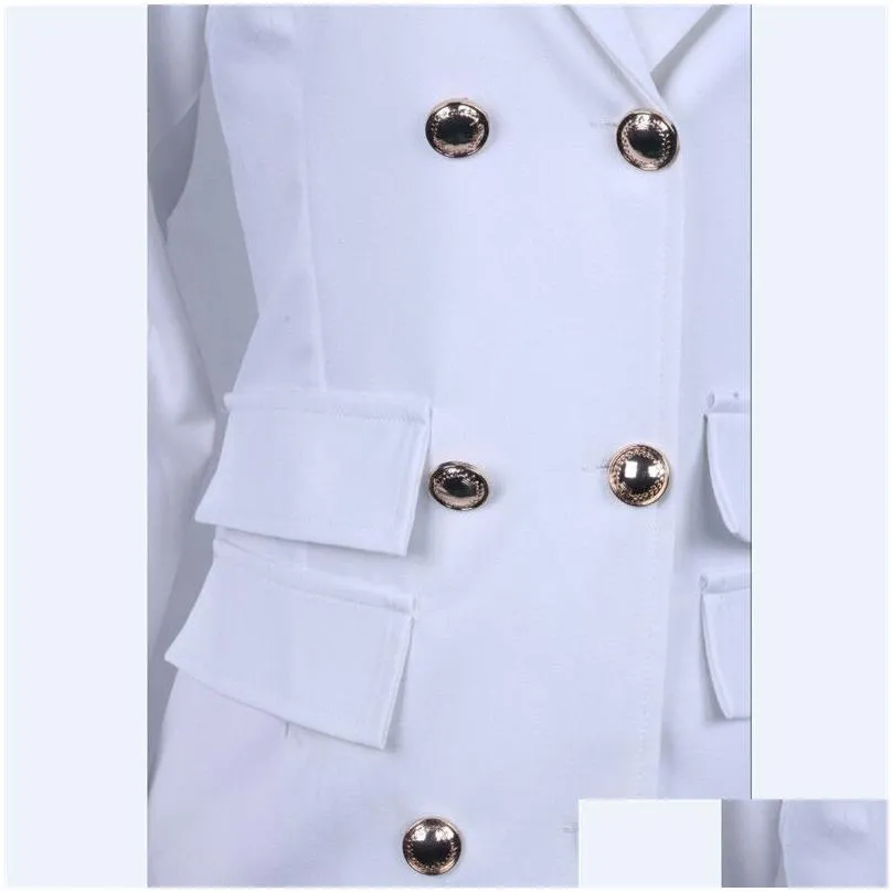 white ladies blazer dress women suit winter sexy long sleeve party female button blazer girl jacket