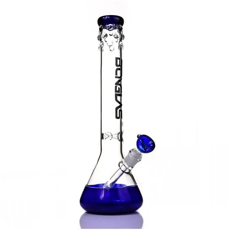 hookah bonglass beaker bong blue base water pipe ice catcher bongs downstem tall 15.7 oil rig