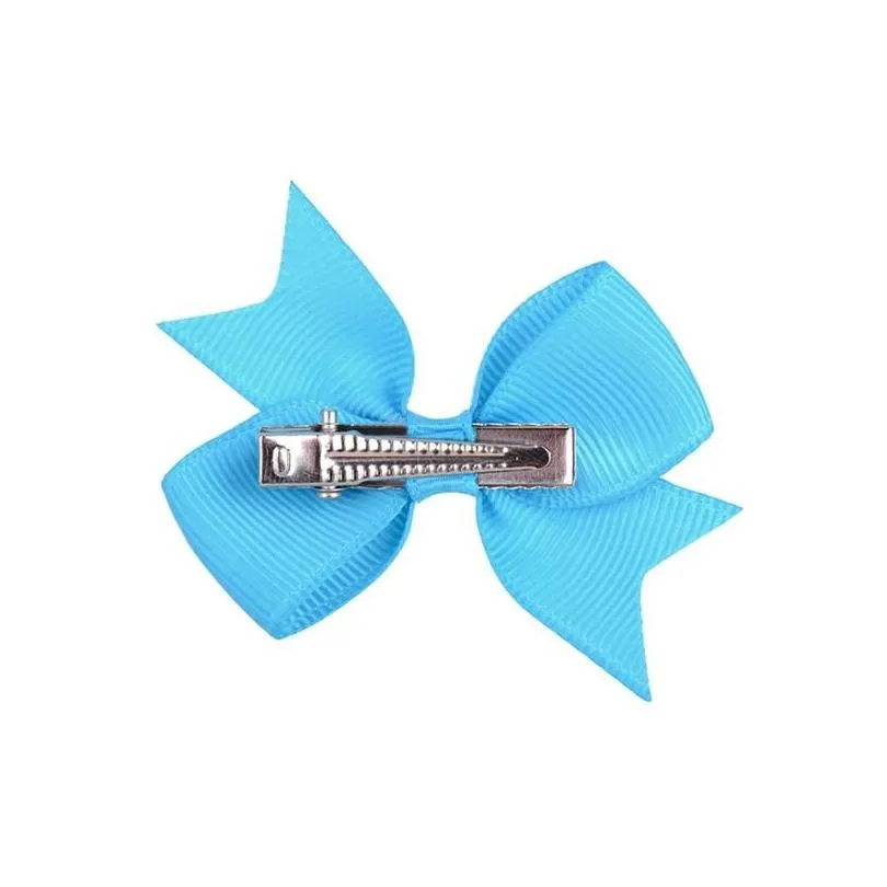 solid color grosgrain ribbon hair accessories hair clips cute girls mini bow hairpins boutique barrettes kids headwear