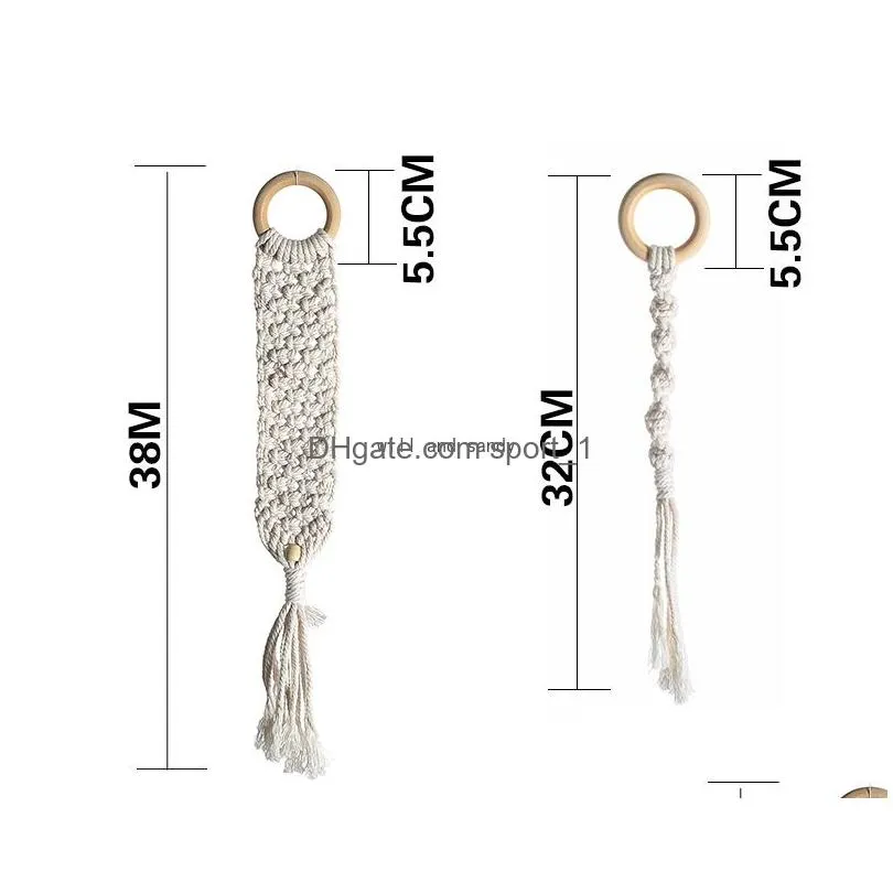 decoration macrame hand knitted bedside tapestry pendant wall hanging tassel pendant hanging woven wall hanger home decor