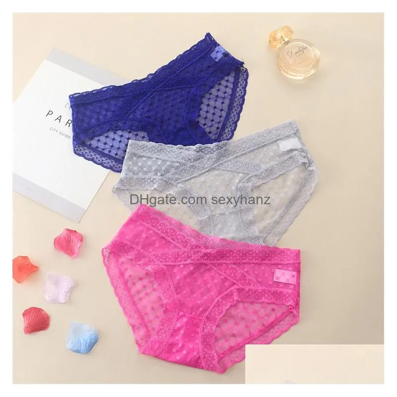 sexy transparent lace panties womens underwear low waist breathable briefs panty women clothes will and sandy gift
