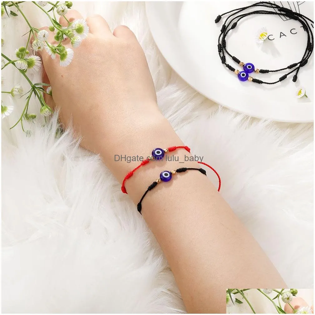evil turkish lucky eye bracelets for women handmade braided red black rope 7 knots good luck jewelry friendship bracelet