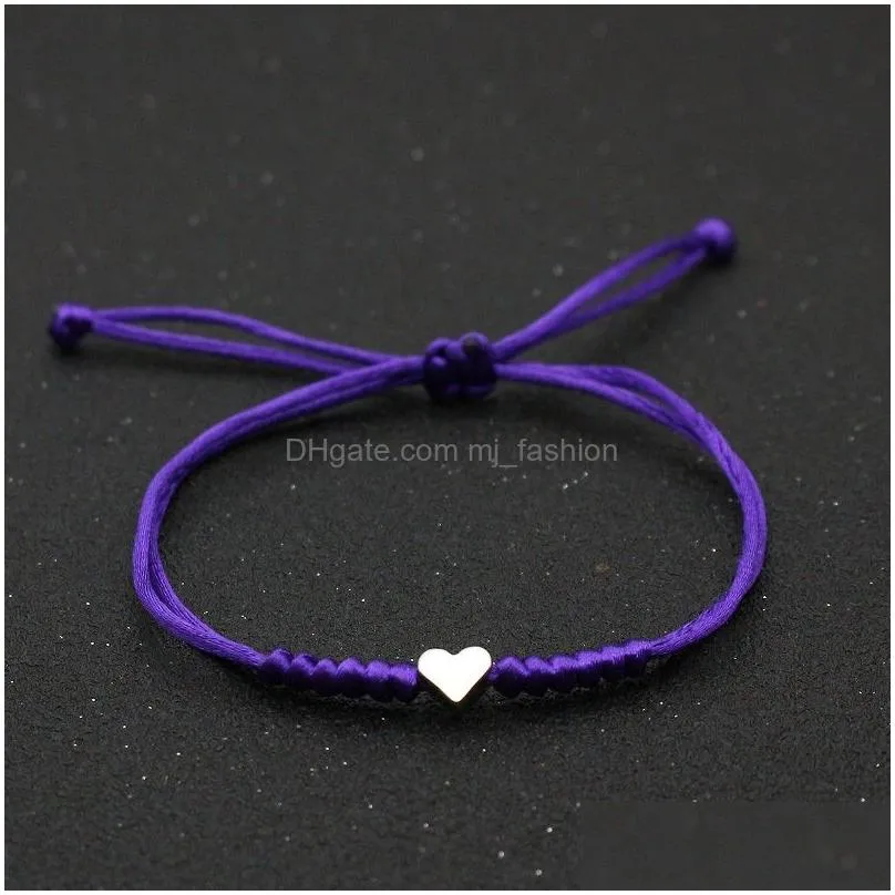 love heart charm bracelet women men lovers wish good lucky red string braided adjustable couple bracelets friendship jewelry