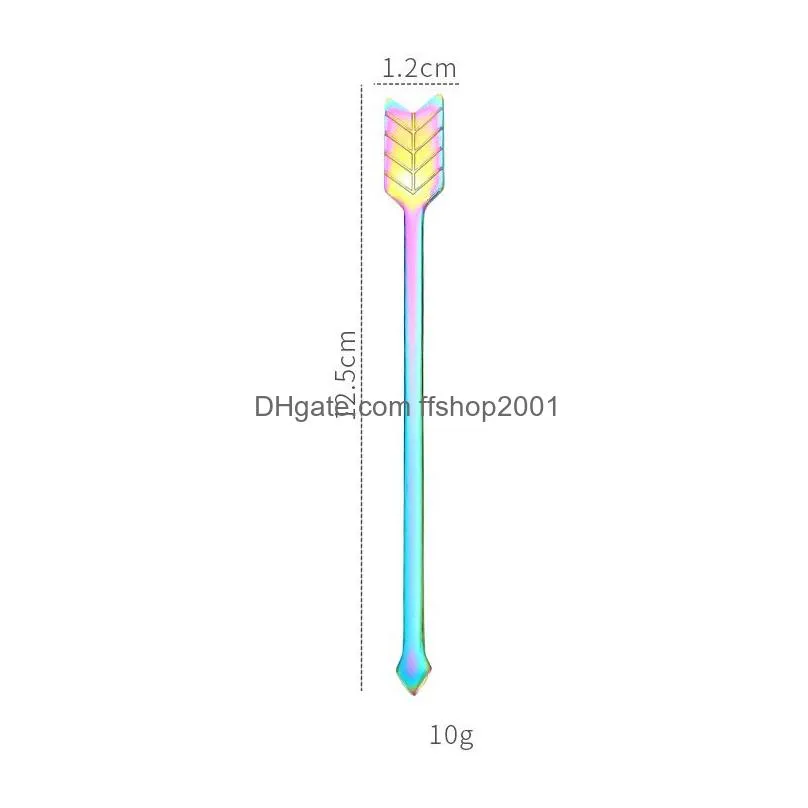 stainless steel arrow fruit sticks tool gold rainbow fruits pick short skewers home el dish tools