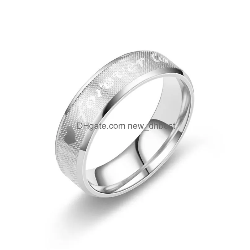 forever love letter band ring silver gold stainless steel heart couple rings for women men fashion jewelry gift will and sandy