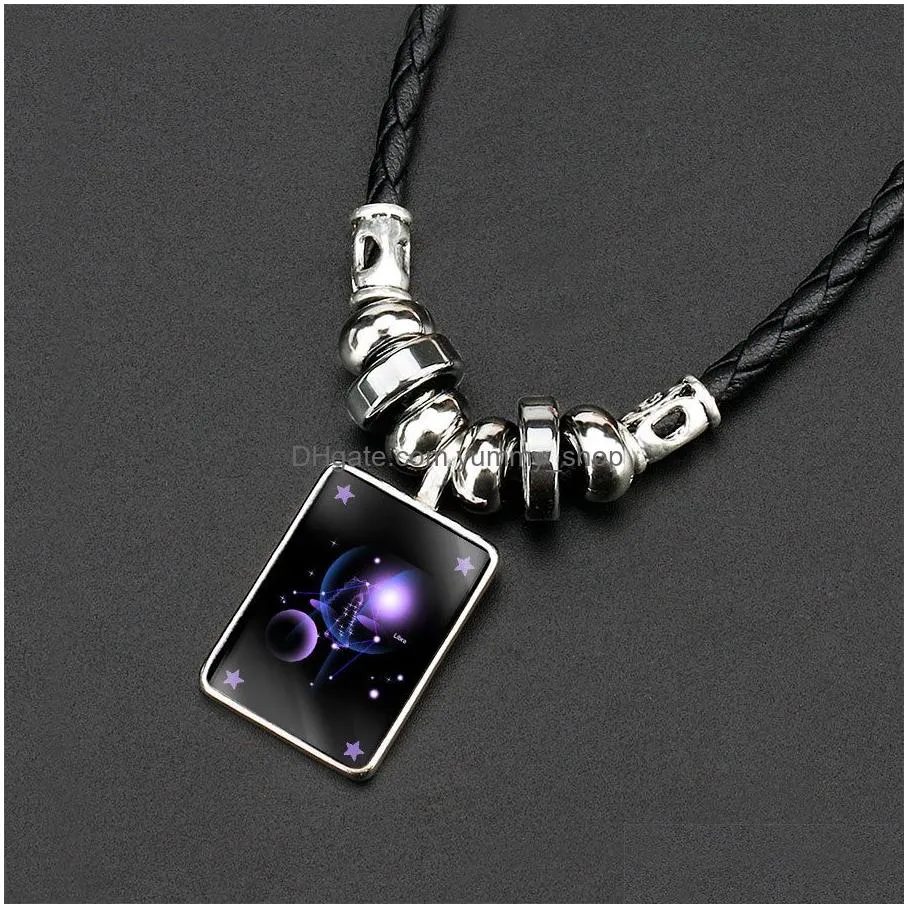 12 constell horoscope necklaces glow in the dark sign fashion jewelry women mens necklace will and sandy