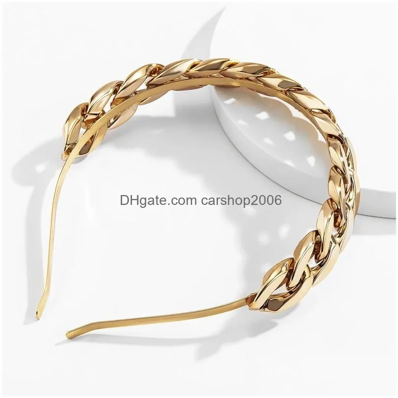 ccb chain band headband simple gold hair bands hoop clasp for women girls fashion jewelry will and sandy