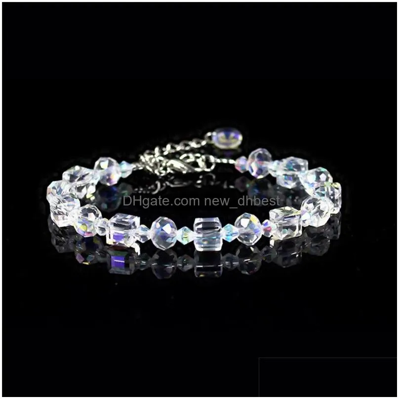 iridescence rainbow diamond bracelet crystal charm bracelets women fashion jewelry gift will and sandy