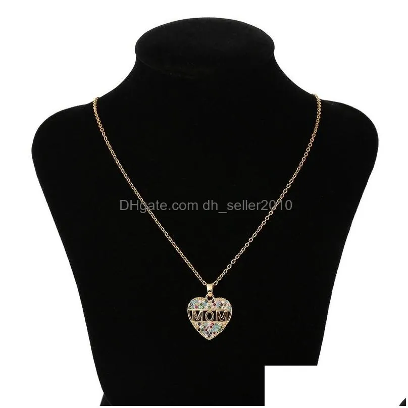 ziron diamond heart pendant necklace stainless steel chains mom necklaces mother gift will and sandy