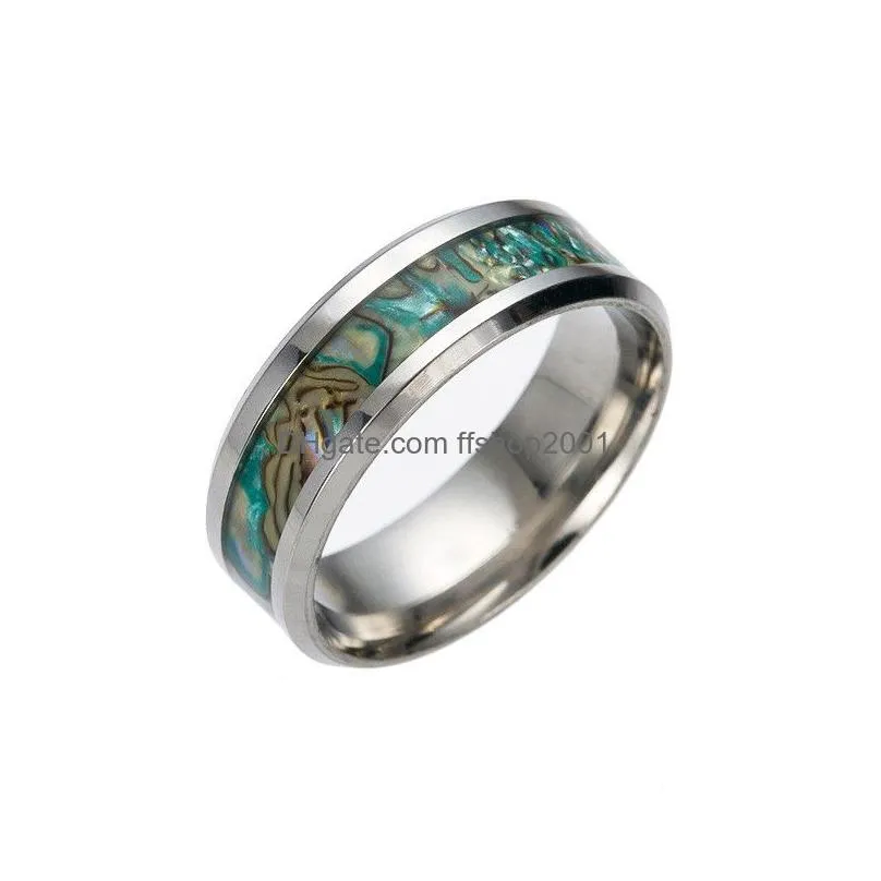 stainless steel shell ring colorful band rings fashion jewelry for men women gift willl and sandy 080186