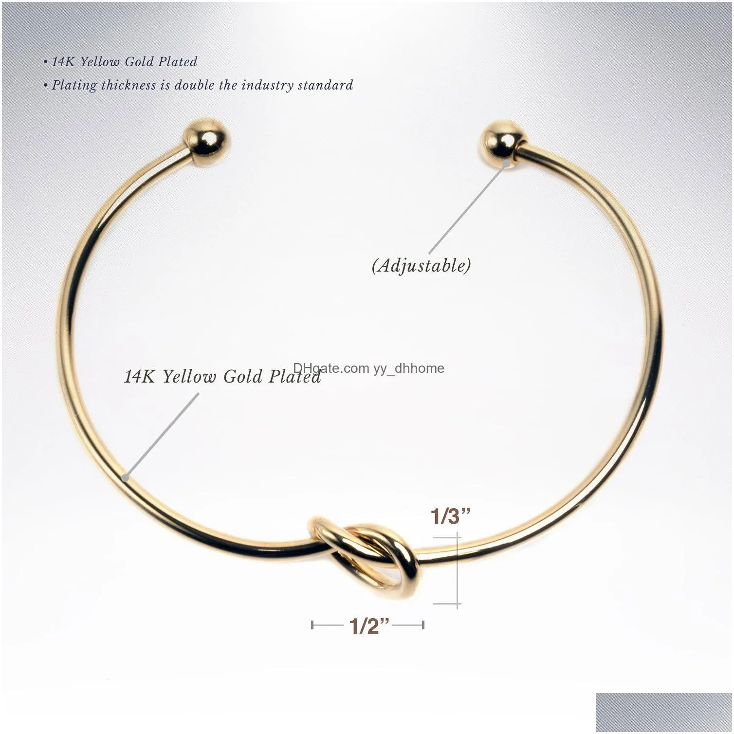 rose gold color twist knot love cuff bracelet for women simple adjustable size open wire bangle trendy female jewelry