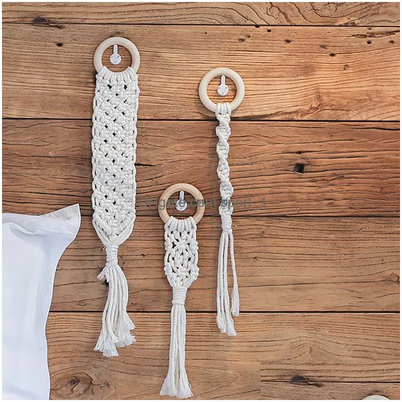 decoration macrame hand knitted bedside tapestry pendant wall hanging tassel pendant hanging woven wall hanger home decor