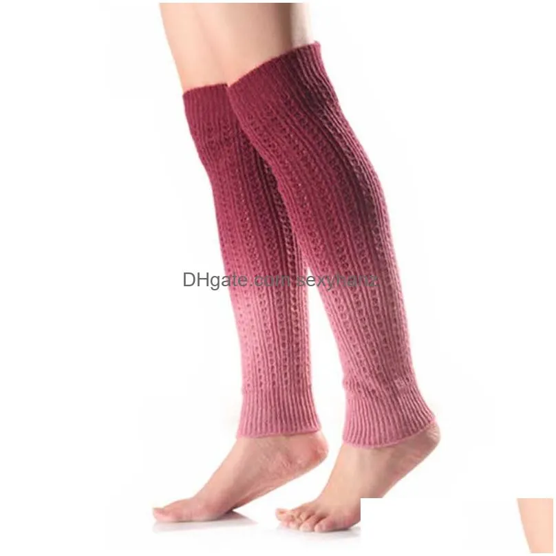 gradient color knee high leg warmer socks boot socks cuff leggings stockings winter sock women clothes