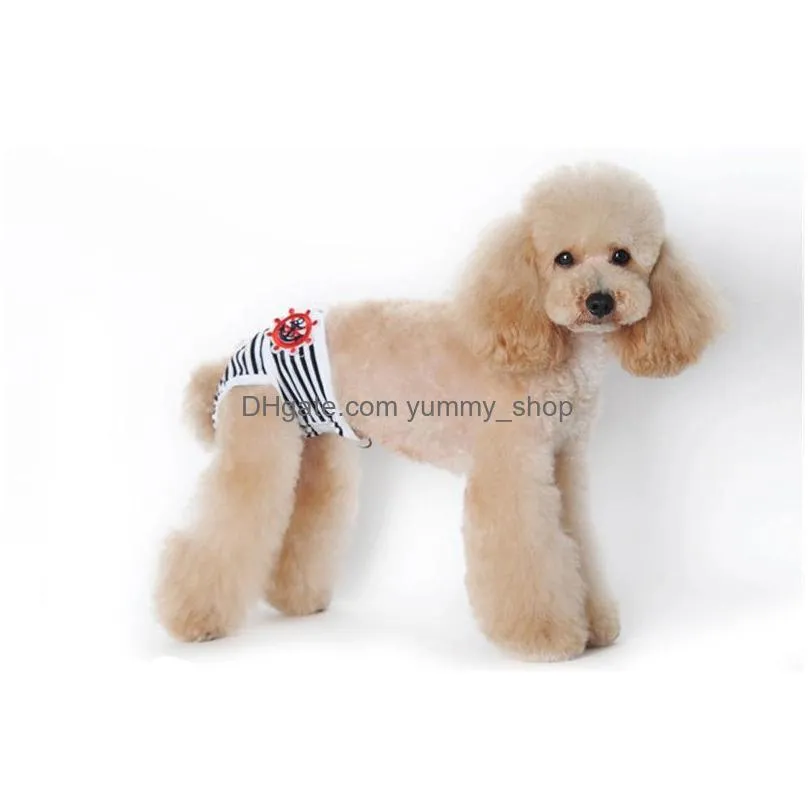 stripes pet apparel diaper cotton washable reusable dog adjustable physical pants sanitary menstruation underwear clothes