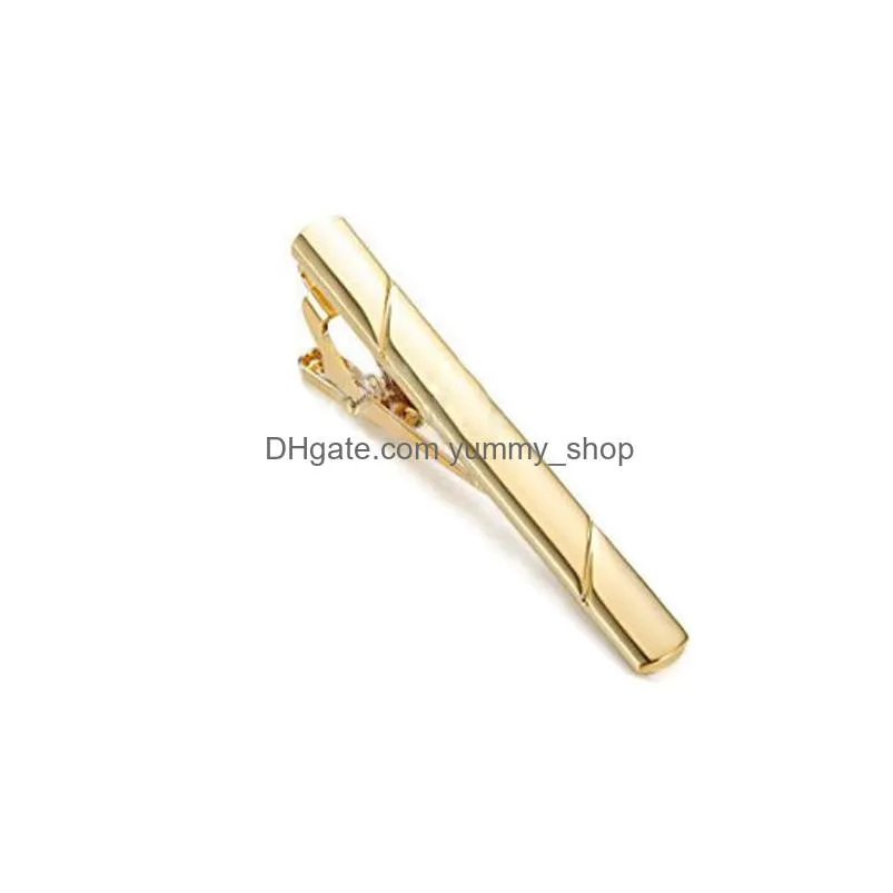 twill stripe tie clips shirts business suits black gold ties bar clasps fashion jewelry for men gift will and sandy drop ship 070037