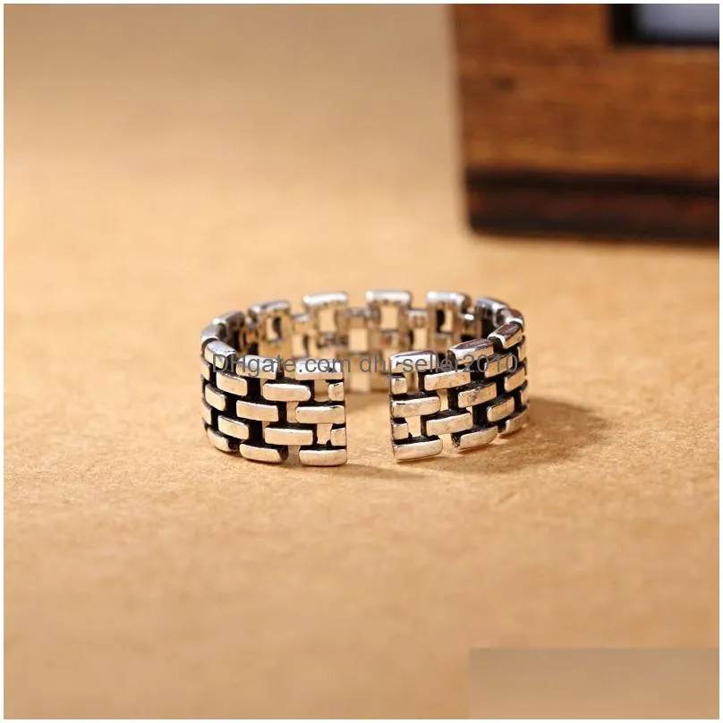 retro hollow silver chain band rings knot finger ring fashion jewelry for women men will and sandy
