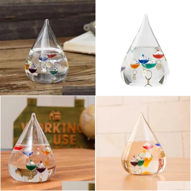 galileo thermometer water drop weather forecast bottle creative decoration 210811